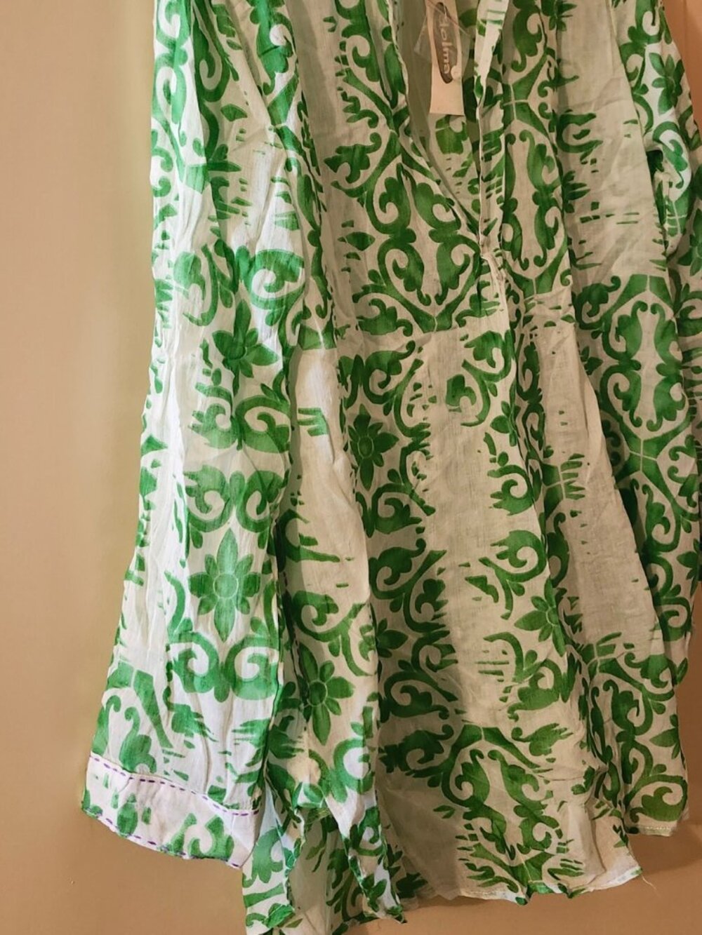 Dolma 100% cotton tunic white/green NWT size xlg - Picture 2 of 6